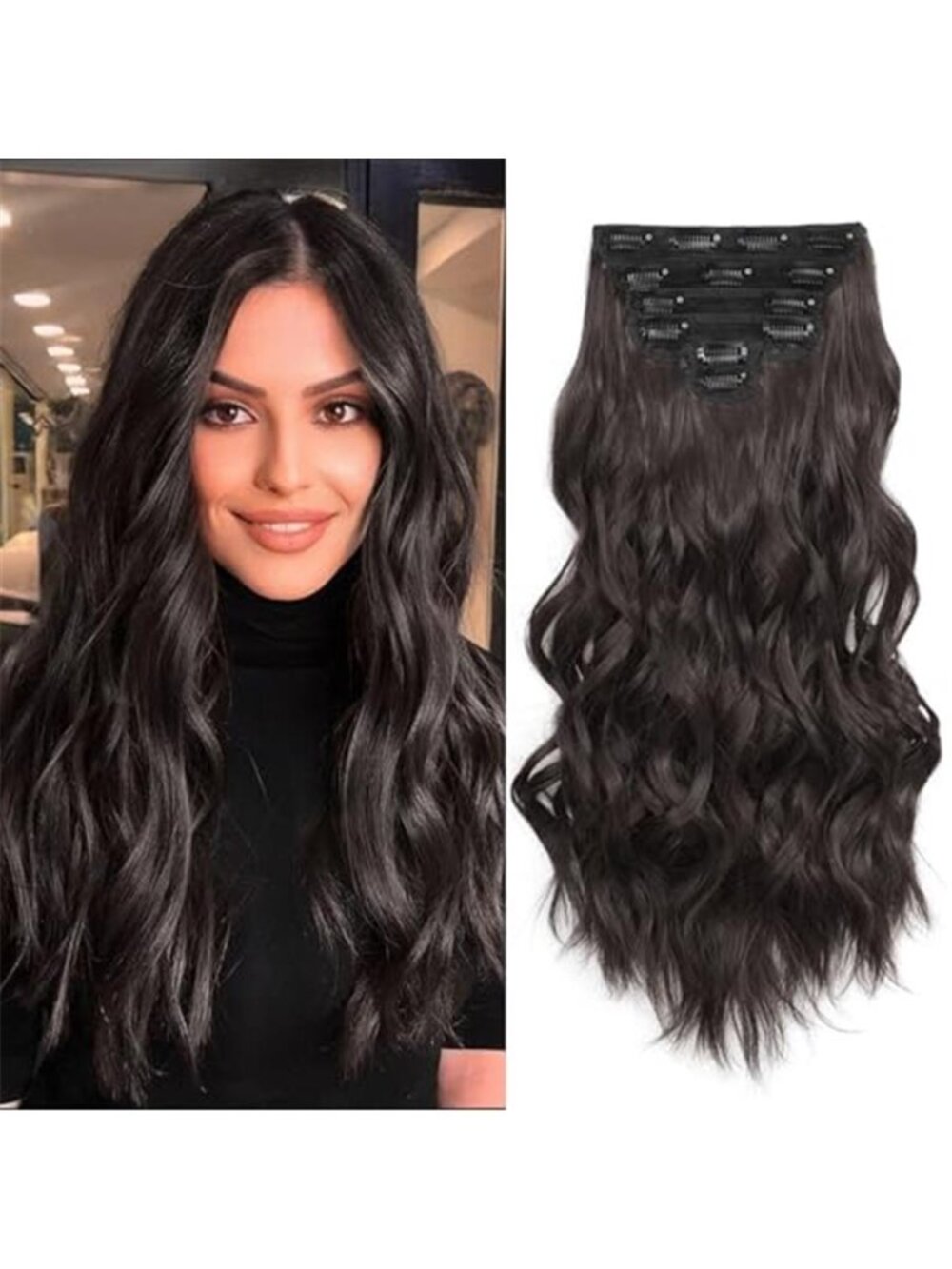Synthetic Clip in Hair Extensions, Natural & Soft Hair & Blends Well
